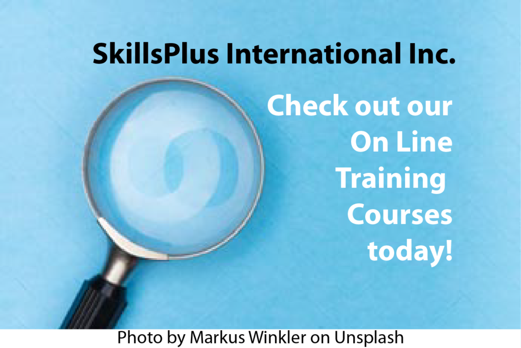 Magnifying Glass with text, "Check out our online training today."
